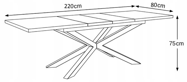 STÓŁ OKRĄGŁY ROZKŁADANY METAL LOFT SALON POKÓJ JADALNIA 140x80+2x40cm