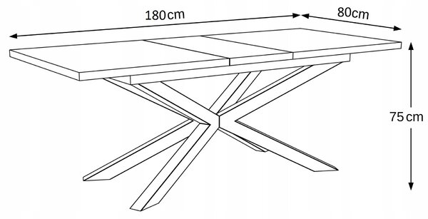 STÓŁ OKRĄGŁY ROZKŁADANY METAL LOFT SALON POKÓJ JADALNIA 140x80+2x40cm
