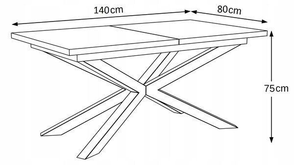 STÓŁ OKRĄGŁY ROZKŁADANY METAL LOFT SALON POKÓJ JADALNIA 140x80+2x40cm