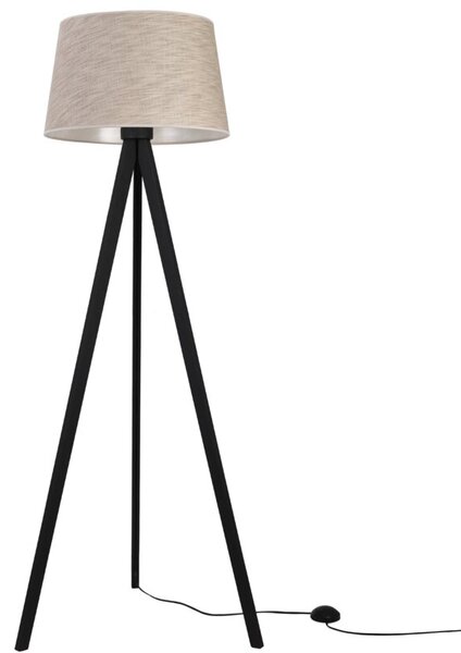 Lampa podłogowa trójnóg czarny Light Home LH Len 1xE27 44cm abażur stożek beżowy L05