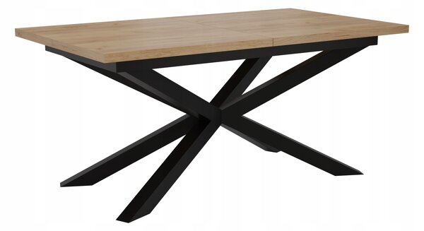 STÓŁ OKRĄGŁY ROZKŁADANY METAL LOFT SALON POKÓJ JADALNIA 140x80+2x40cm