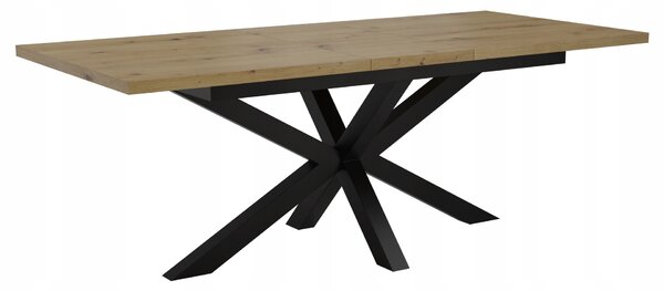 STÓŁ OKRĄGŁY ROZKŁADANY METAL LOFT SALON POKÓJ JADALNIA 180x90+2x40cm