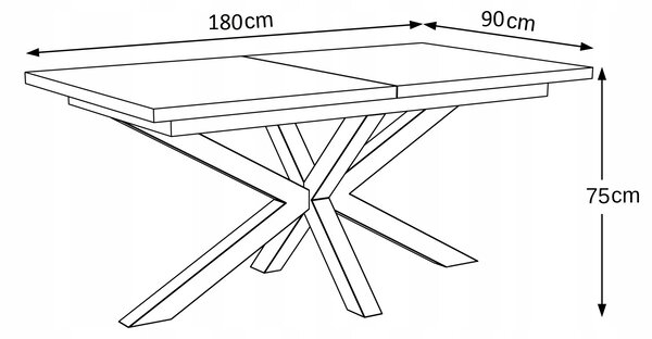 STÓŁ OKRĄGŁY ROZKŁADANY METAL LOFT SALON POKÓJ JADALNIA 180x90+2x40cm