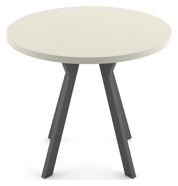 Stół okrągły rozkładany ST54M 102-202 cm kaszmir/ czarne nogi