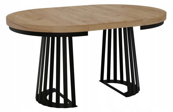 STÓŁ OKRĄGŁY ROZKŁADANY NOGA METAL SALON KUCHNIA 110cm+2x50cm