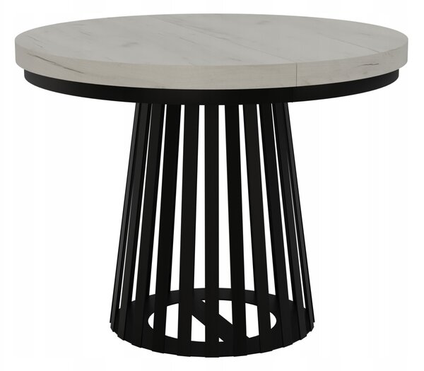 STÓŁ OKRĄGŁY ROZKŁADANY NOGA METAL SALON KUCHNIA 110cm+2x50cm