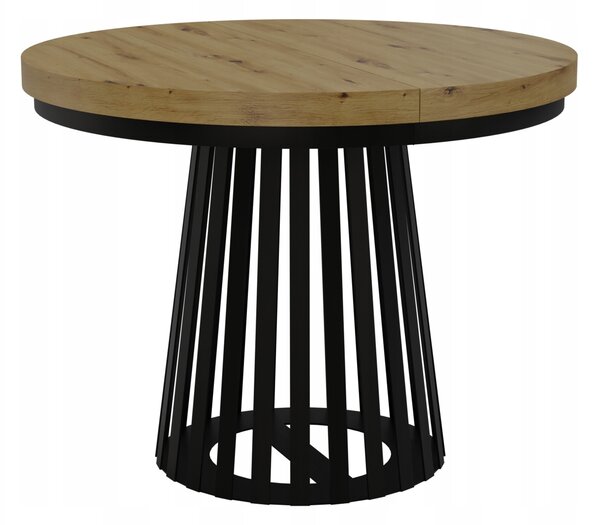 STÓŁ OKRĄGŁY ROZKŁADANY NOGA METAL SALON KUCHNIA 110cm+2x50cm