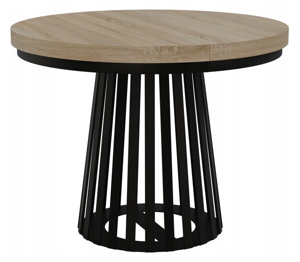 STÓŁ OKRĄGŁY ROZKŁADANY NOGA METAL SALON KUCHNIA 110cm+2x50cm