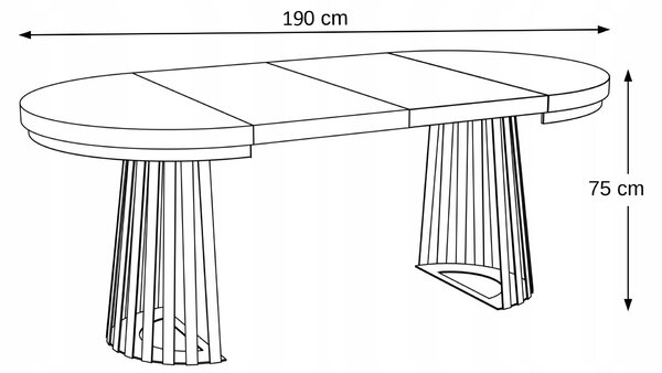 STÓŁ OKRĄGŁY ROZKŁADANY NOGA METAL SALON KUCHNIA 90cm+2x50cm KASZMIR