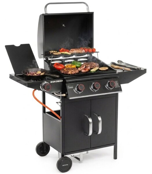 Grill ogrodowy gazowy ACTIVA San Diego 19689GD 12.8kW 55 x 40 cm
