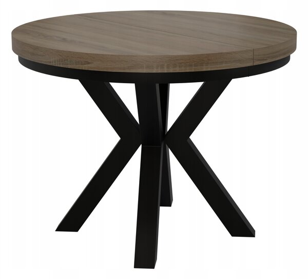 STÓŁ OKRĄGŁY ROZKŁADANY NOGA METAL SALON KUCHNIA 80cm+2x50cm KASZMIR