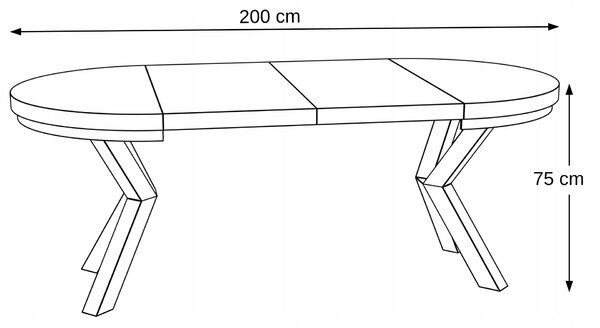 STÓŁ OKRĄGŁY ROZKŁADANY NOGA METAL SALON KUCHNIA 100cm+2x50cm