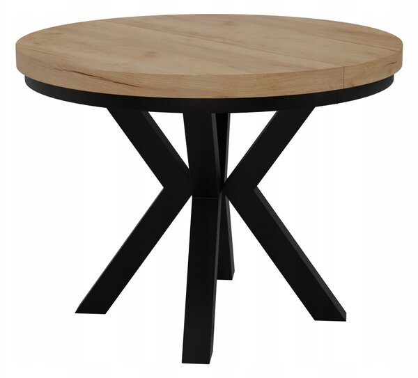 STÓŁ OKRĄGŁY ROZKŁADANY NOGA METAL SALON KUCHNIA 80cm+2x50cm KASZMIR