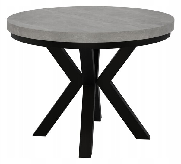 STÓŁ OKRĄGŁY ROZKŁADANY NOGA METAL SALON KUCHNIA 80cm+2x50cm