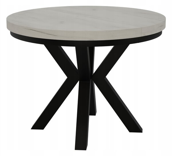 STÓŁ OKRĄGŁY ROZKŁADANY NOGA METAL SALON KUCHNIA 80cm+2x50cm KASZMIR