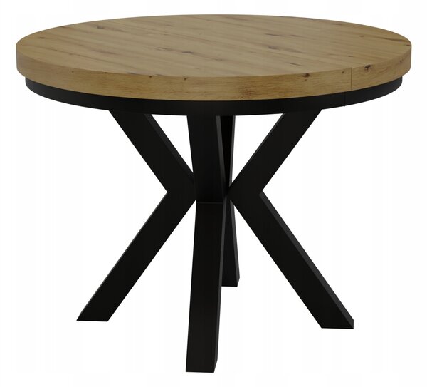 STÓŁ OKRĄGŁY ROZKŁADANY NOGA METAL SALON KUCHNIA 80cm+2x50cm KASZMIR