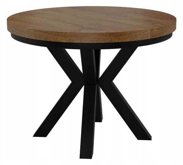 STÓŁ OKRĄGŁY ROZKŁADANY NOGA METAL SALON KUCHNIA 80cm+2x50cm KASZMIR