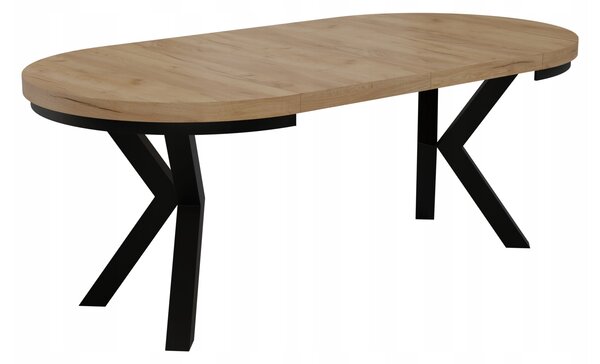 STÓŁ OKRĄGŁY ROZKŁADANY NOGA METAL SALON KUCHNIA 80cm+2x50cm KASZMIR