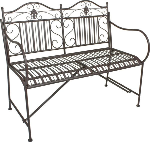 Ławka ogrodowa Mangan 950507, czarno-brązowy metal, 106 cm
