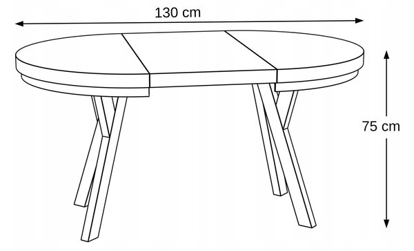 STÓŁ OKRĄGŁY ROZKŁADANY METAL LOFT SALON KUCHNIA POKÓJ 80cm+2x50cm KASZMIR