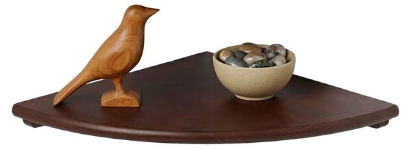 Regał narożny Relaxdays, wymiary: 3 x 25 x 25 cm, drewno orzechowe, salon, dekoracja, nośność: 5 kg, wiszący regał na książki, ciemnobrązowy