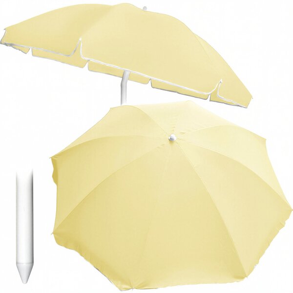 JUMI Parasol ogrodowy plażowy na balkon taras łamany z falbaną 240 cm cytrynowy