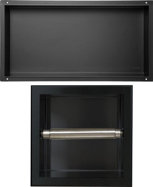 Balneo | Zestaw półek niszowych - 60×30×10 Cm - Stal nierdzewna Aisi 304 - Półka ścienna - Akcesoria łazienkowe