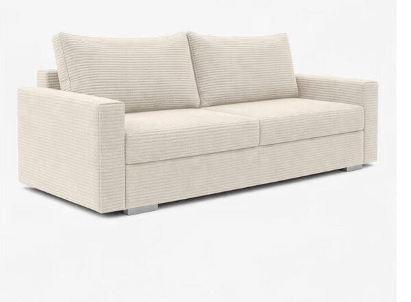 Sofa Rozkładana Kanapa z Funkcją Spania Dwuoosobowa Do Salonu Beżowa DRAVOS