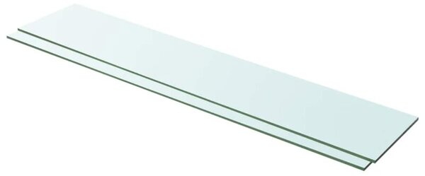 Półki, 2 szt., panel z przezroczystego szkła, 100 x 20 cm