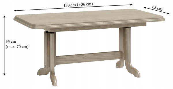 ŁAWA ŁAWOSTÓŁ STOLIK ROZKŁADANA OWAL ORZECH