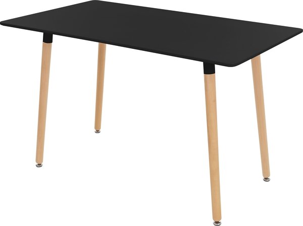 Drewniany stół do jadalni ML-Design, prostokątny stół do jadalni z bukowymi nogami dla 4-6 osób, skandynawski stół kuchenny