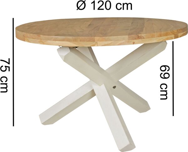 Designerski okrągły stół do jadalni Ø 120 cm x 75 cm akacja
