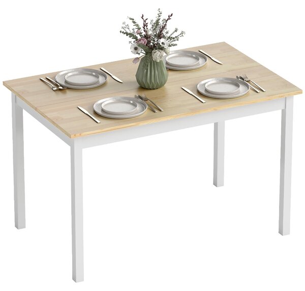Stół jadalny HOMCOM, 120 x 75 cm – stół kuchenny w stylu rustykalnym dla 4 osób, kolor naturalny