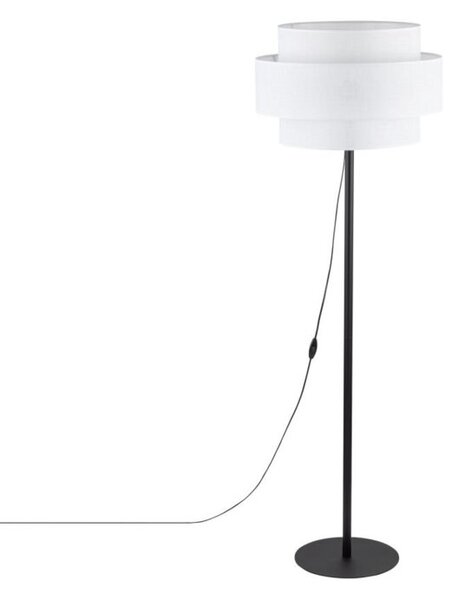 Lampa podłogowa TK Lighting CALISTO WHITE 5894 155 cm, abażur 50 cm, E27 LED do 15W, biała/czarna, nowoczesna do salonu