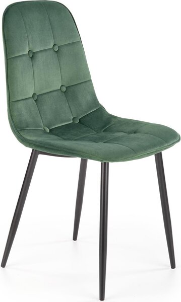 Krzesło Pikowane Welurowe Velvet ciemna zieleń W160