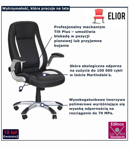 Fotel Obrotowy Czarny Tapicerowany Do Komputera G0-R64