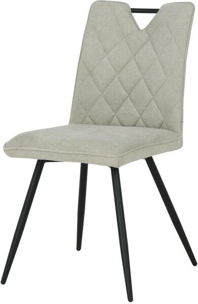 HowHomely | Krzesła tapicerowane DALIA - Ergonomiczne - Beżowe - Nowoczesne, Elegancki design, Metalowe nogi, Krzesła do salonu