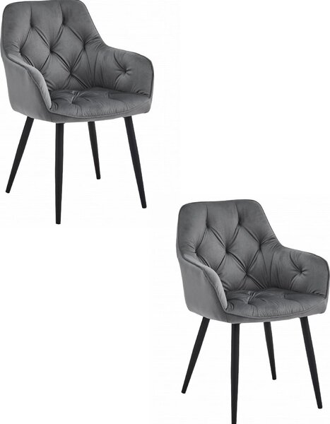 Krzesło Valora JORK Dark Grey x2 - Dwa szare krzesła do wyrafinowanych aranżacji