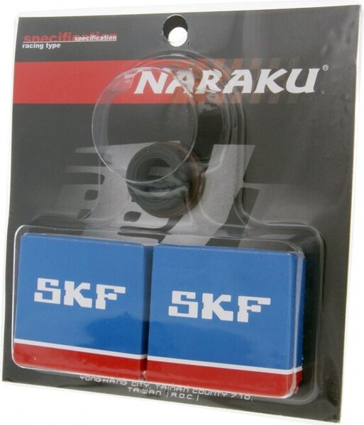 Zestaw łożysk wału korbowego Naraku SKF z metalową klatką do Euro 1 Peugeot, Buxy, Elyseo, Elystar, Looxor, Speedake, New Vivavity, Vivacity, Speedfight 1, 2, Squab, Splinter, TKR, Trekker , Zenith 50