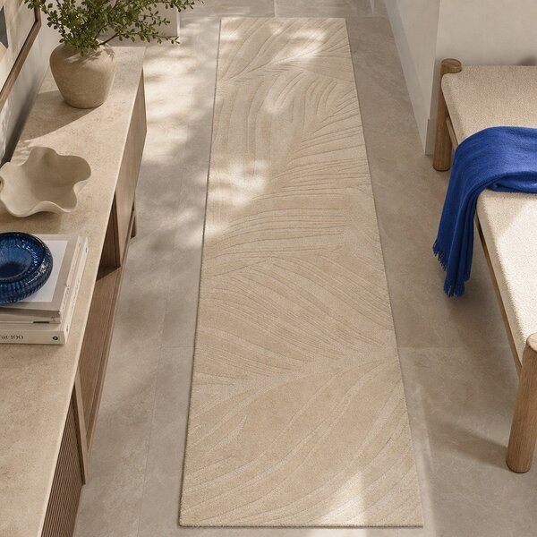 Beżowy wełniany chodnik 60x230 cm Lino Leaf – Flair Rugs