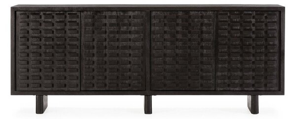 Czarna komoda z litego drewna mango 200x80x40 cm Inaya – MOME