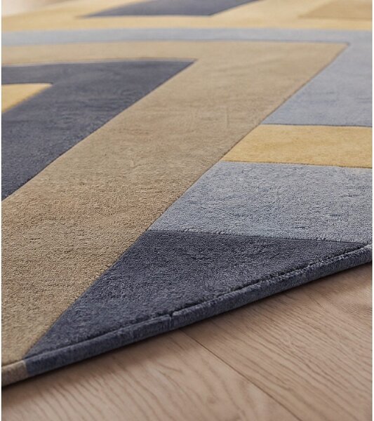 Szaro-żółty dywan Asiatic Carpets Big Zig, 160x230 cm