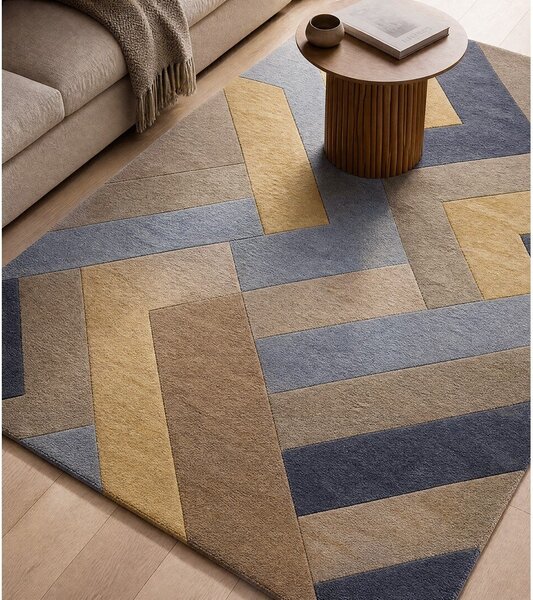 Szaro-żółty dywan Asiatic Carpets Big Zig, 160x230 cm