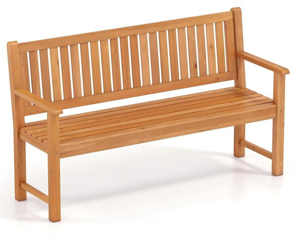 KOMFOTTEU Ławka ogrodowa dwuosobowa, solidna ławka parkowa z oparciem, udźwig 300 kg, idealna na balkon i taras, wymiary: 150x53,5x89 cm