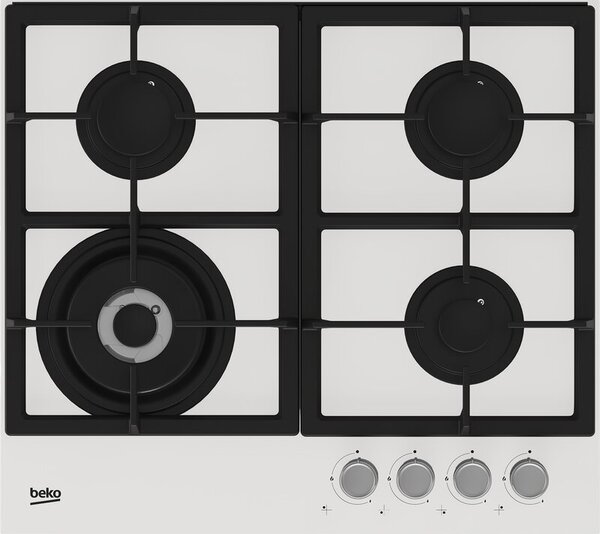 Płyta gazowa BEKO Pro500 HILW64225SW WOK Żeliwne ruszty Szkło