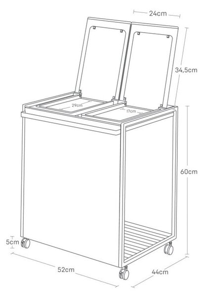 Biały metalowy kosz na śmieci do segregacji odpadów Tower – YAMAZAKI