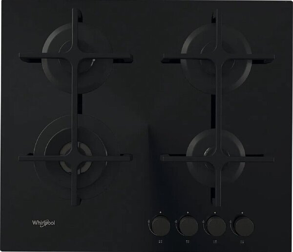Płyta gazowa WHIRLPOOL AKT627NB1 Wysokowydajne palniki Żeliwne ruszty WOK Szkło 58cm