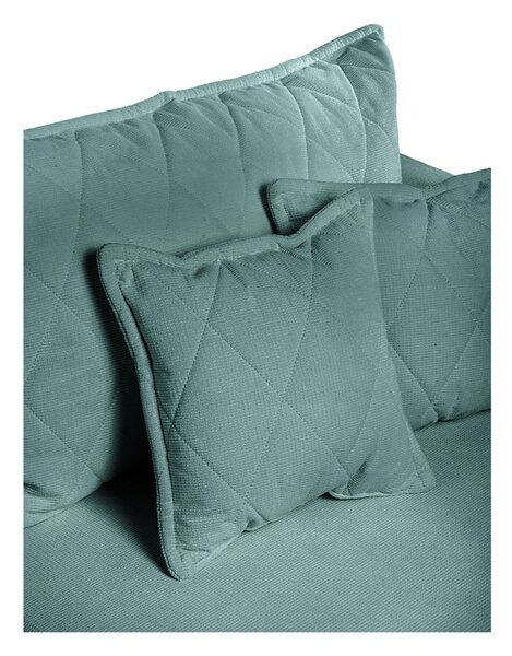 Turkusowa sztruksowa rozkładana/ze schowkiem sofa 215 cm Bjork – Bonami Selection