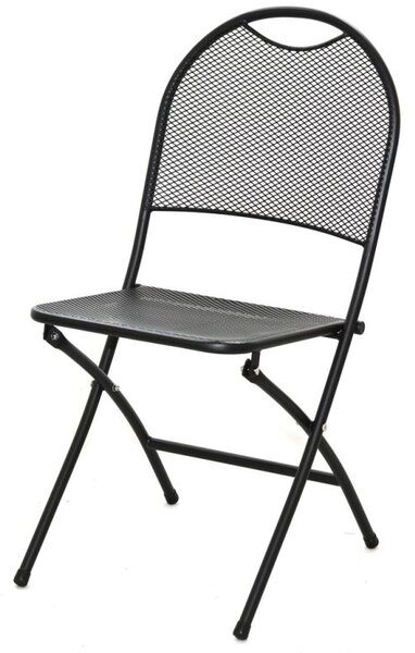 Metalowe składane krzesło ogrodowe - czarne