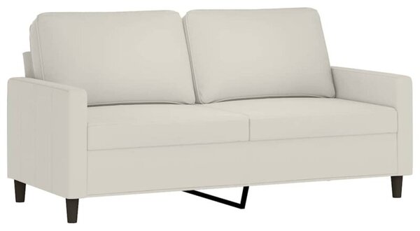 Sofa 2-osobowa, kremowy, 140 cm, tapicerowana aksamitem
